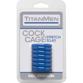 Manșon Penis TitanMen Penis Cage Albastru