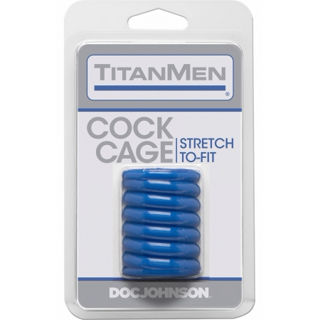 Manșon Penis TitanMen Penis Cage Albastru