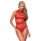 Body Allure Mock Neck Teddy Roșu L-XL