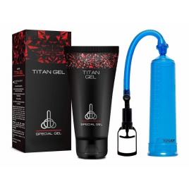 Pachet Promoțional Gel Titan 50 ml și Pompă Mărirea Penisului DDS