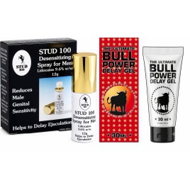Pachet Spray Stud 100 Original + Gel Ejaculare Prematură Bull Power Delay 30ml DDS