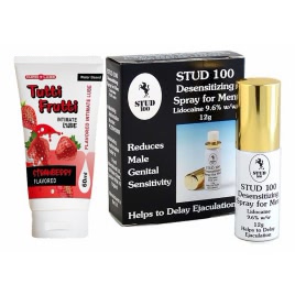Pachet Spray Stud 100 Original + Lubrifiant Sex Oral Căpșuni 100ml DDS