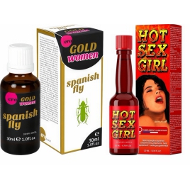 PACHET AFRODISIAC HOT SEX GIRL 20ML + AFRODISIAC SPANISH FLY STRONG GOLD WOMEN 