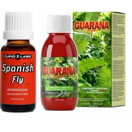 PACHET PICăTURI AFRODISIACE SPANISH FLY 20ML + AFRODISIAC GUARANA ZN SPECIAL 