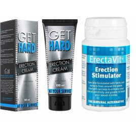 Pachet Cremă Erecție Get Hard 100ml + Pastile Erecție ErectaVit 15 capsule