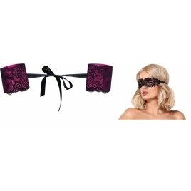Pachet Cătușe Obsessive Roseberry Mov + Mască Obsessive A710 Negru DDS