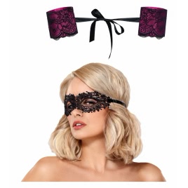 Pachet Cătușe Obsessive Roseberry Mov + Mască Obsessive A710 Negru DDS