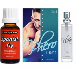 PACHET PARFUM CU FEROMONI PHEROMEN 15ML + PICăTURI AFRODISIACE SPANISH FLY 