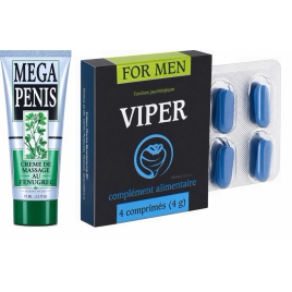 Pachet Cremă Mega Penis + Pastile Viper FR 4 DDS