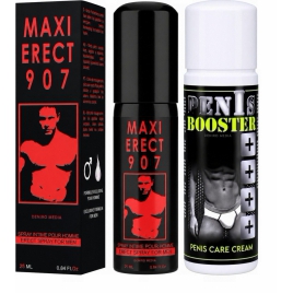 Pachet Cremă Pentru Potență Penis Booster 125ml + Spray Pentru Potență Maxi Erect 907