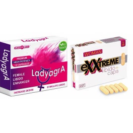 PACHET CAPSULE FEMEI EXXTREME LIBIDO AFRODISIAC 5BUC + PASTILE LIBIDO LADYAGRA 