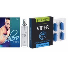 Pachet Parfum cu Feromoni Pheromen 15ml + Pastile Potență Viper FR 4 capsule DDS