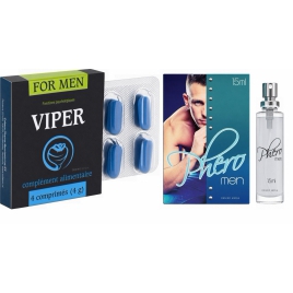 Pachet Parfum cu Feromoni Pheromen 15ml + Pastile Potență Viper FR 4 capsule DDS