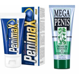 Pachet Cremă Mărire Mega Penis 75ml + Cremă Penis Enlargement Penimax 50ml DDS