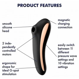 Vibrator Clitoridian Dual Kiss Satisfyer Negru