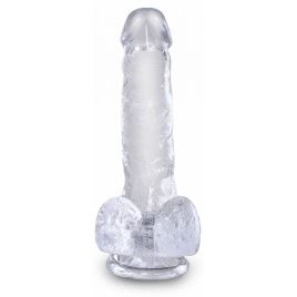 Dildo Realistic Cu Testicule Transparent