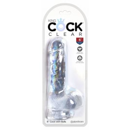 Dildo Realistic Cu Testicule Transparent