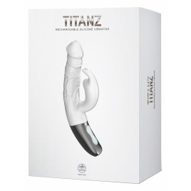 NMC Titanz 7 — Vibrator Din silicon, 10 Vibrații +10 Rotații Alb