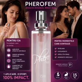 Pachet Parfum Feromoni PheroFem 15ml + Cadou Pastile Libido Ladyagra 10buc