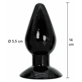 Plug Anal XXL 14 cm — Negru, Bază Lată Pentru Siguranță