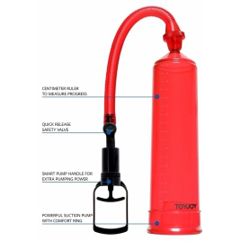 Pompă Penis Power Pump Roșu