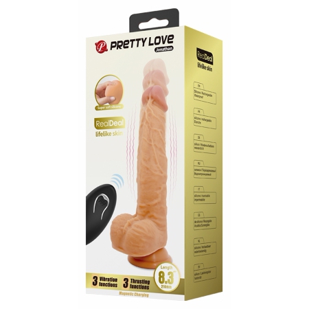 Pretty Love Jonathan – Vibrator Realist 21 cm, 3+3 Funcții