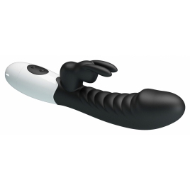 Pretty Love Naughty Bunny – Dublu Stimulator, 30 Moduri Negru