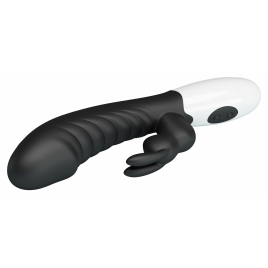 Pretty Love Naughty Bunny – Dublu Stimulator, 30 Moduri Negru
