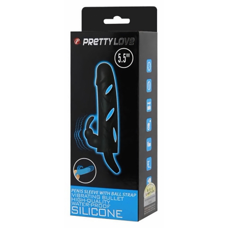 Prelungitor Penis Pretty Love With Ball Strap Negru