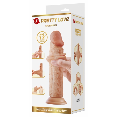 Pretty Love Quentin – Dildo Realist 18,4 cm, Piele Glisantă