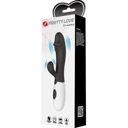 Pretty Love Snappy Black — Iepuraș Dual, 30 Moduri Negru