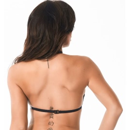 Sutien Din Piele Rimba Peephole Negru S-L
