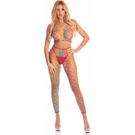 Catsuit Pink Lipstick Rainbow Multicolor S-L DDS