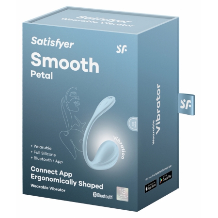 Satisfyer Smooth Petal Connect Vibrator Purtabil 12 Moduri Albastru