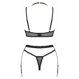 Set Obsessive 3 Piese Selinne Negru XL-2XL