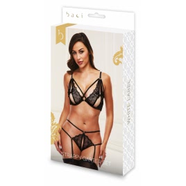 Set Baci Strappy Love Negru 2XL