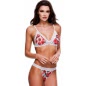 Set Baci White Floral And Lace Open Back Alb S-M