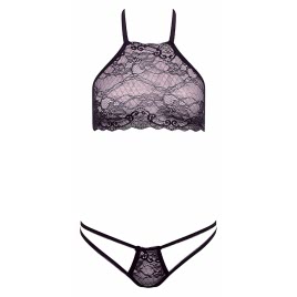 Set Barely Bare Dual Strap Panty Bralette Negru S-L
