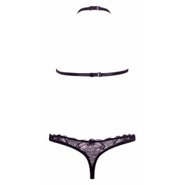 Set Barely Bare Dual Strap Panty Bralette Negru S-L