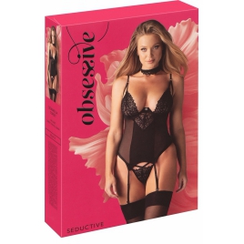 Set Corset Obsessive Donarella Negru XS-S