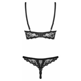 Set Fără Cupe Obsessive Letica Negru S-M