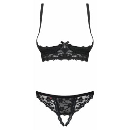 Set Fără Cupe Obsessive Letica Negru S-M
