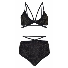 Set Leg Avenue Lurex Opaque Negru S-M