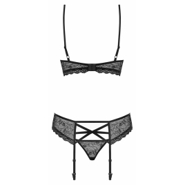 Set Lenjerie Intimă Obsessive 818-SEG Negru S-M