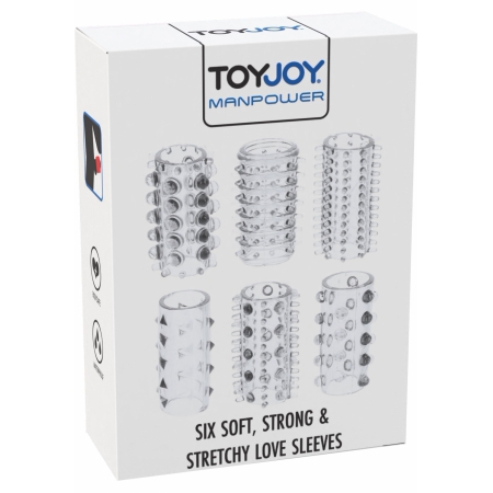 ToyJoy Power Sleeve Set 6 Manșoane Elastice Transparente