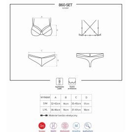 Set Obsessive 860-SET Roșu S-M