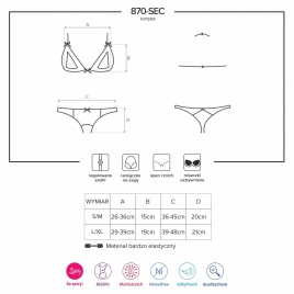 Set Obsessive 870-SEC Roșu L-XL