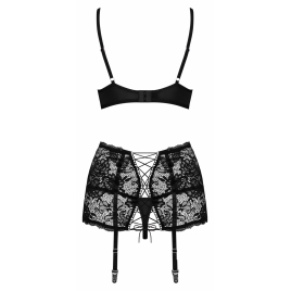 Set Obsessive Peonesia Negru L-XL