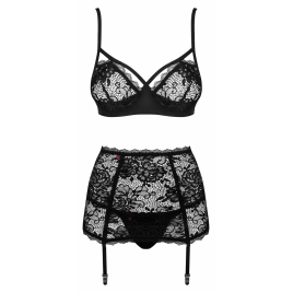 Set Obsessive Peonesia Negru L-XL