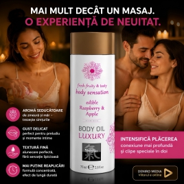Shiatsu Ulei Comestibil Zmeură și Măr 75 ml Catifelat